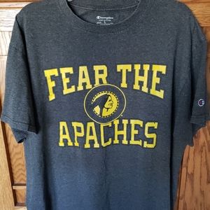 Men's Vintage Tyler Jr. College Fear the Apaches Gray Short Sleeve T-Shirt Sz. L